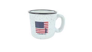 American Flag Mug - Ceramic Campfire Mug USA  Patriotic