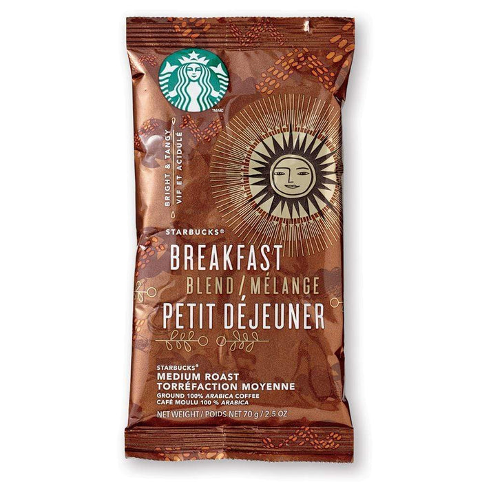 Starbucks Coffee - Breakfast Blend - 2.5 oz Pillow Pack - 18 Count Box