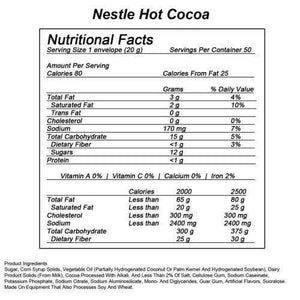Nestle Hot Cocoa No Sugar Added Mix